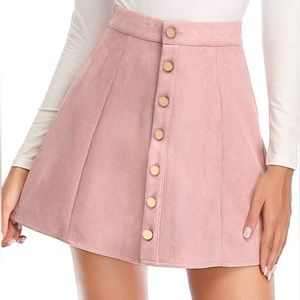 Fuinloth Women's Faux Suede Mini Skirt